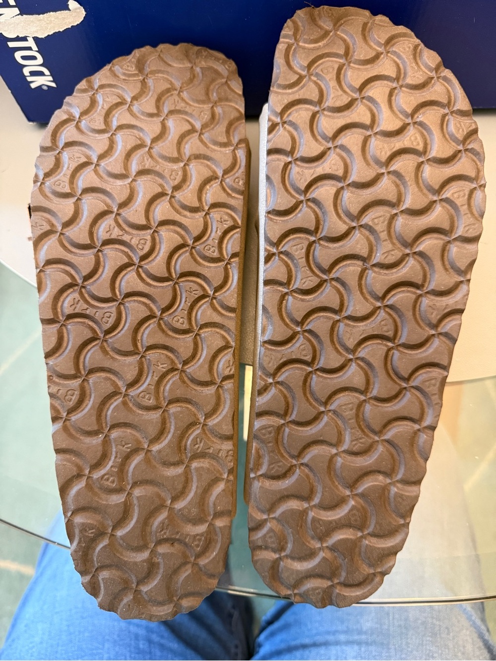Birkenstock Arizona Unisex Birkibuc Leather Sandals in Stone - Picture 5 of 7